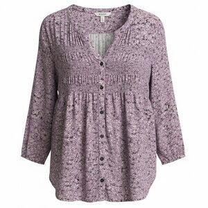 Knox Rose Lavender Button-Down Blouse